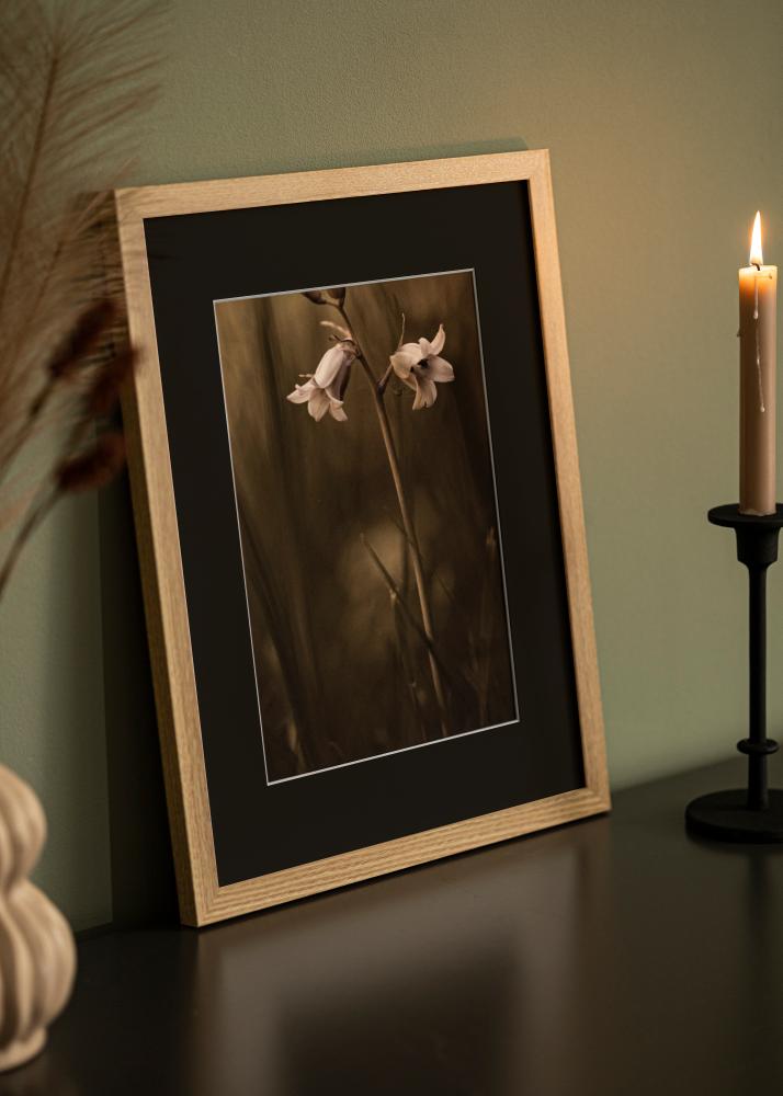 Ram med passepartou Frame Selection Oak 70x90 cm - Picture Mount Black 24x30 inches