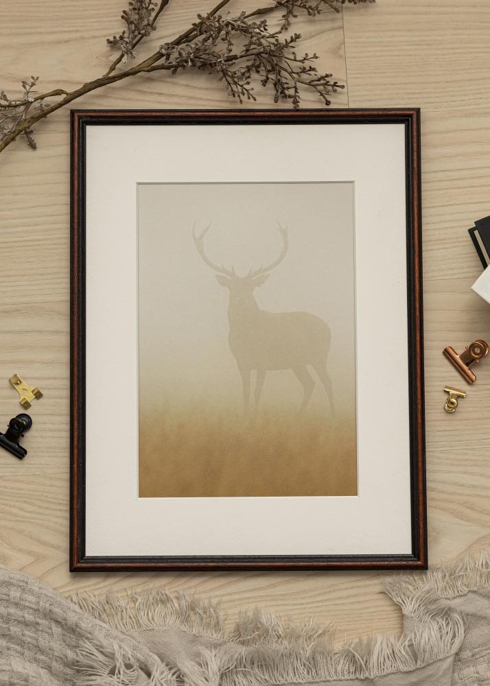 Ram med passepartou Frame Horndal Walnut 40x60 cm - Picture Mount White 25x50 cm