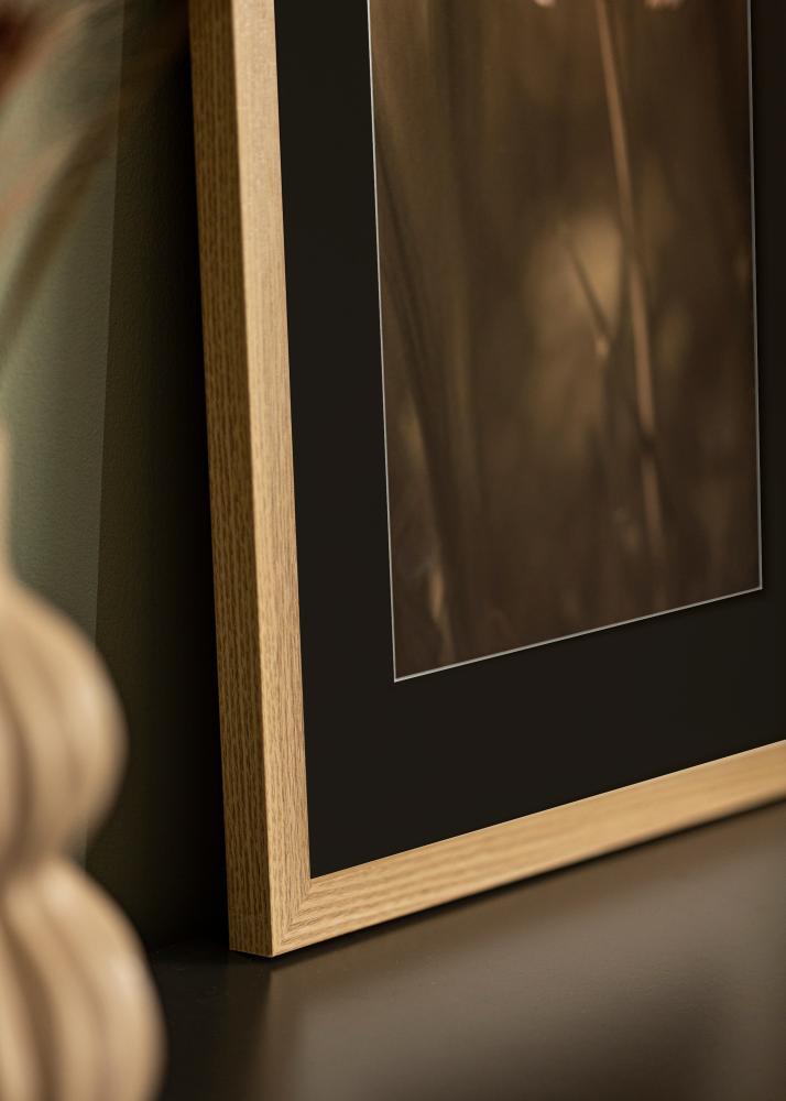 Ram med passepartou Frame Selection Oak 70x90 cm - Picture Mount Black 24x30 inches