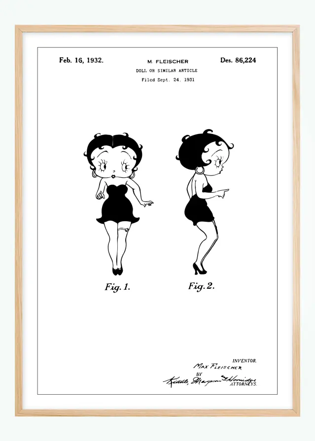 Bildverkstad Patent drawing - Betty Boop Poster