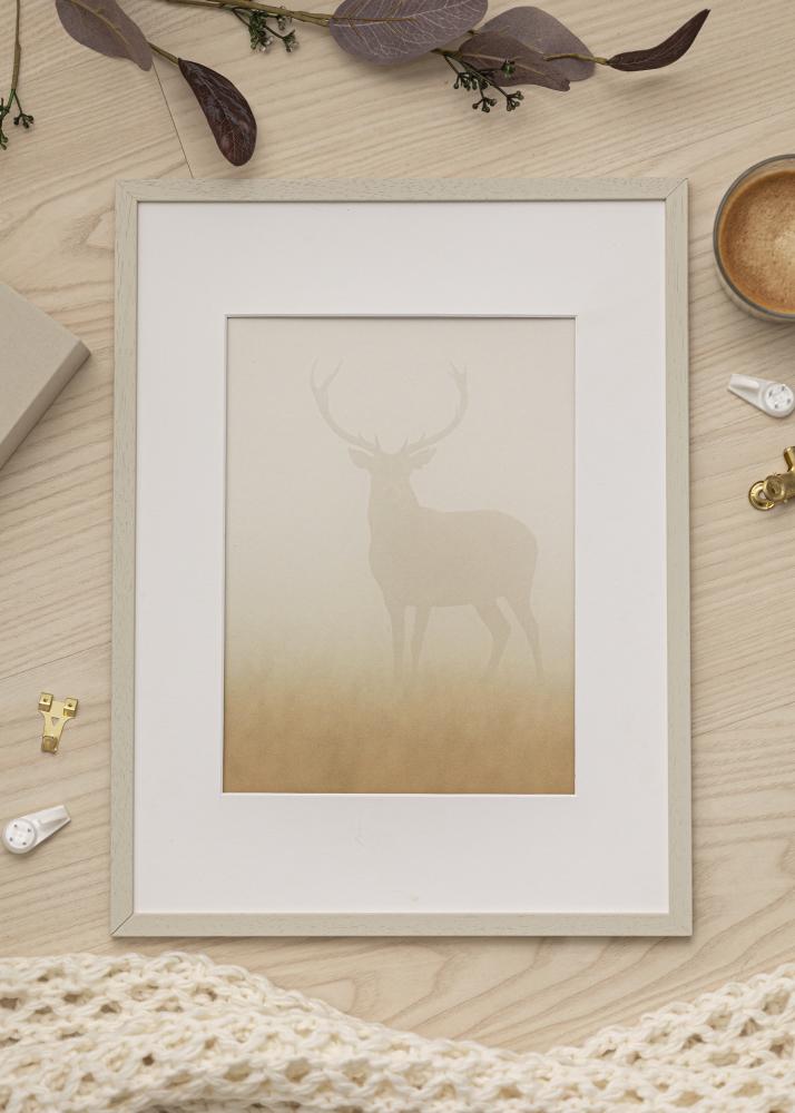 Ram med passepartou Frame Edsbyn Sand 30x40 cm - Picture Mount White 21x29.7 cm (A4)