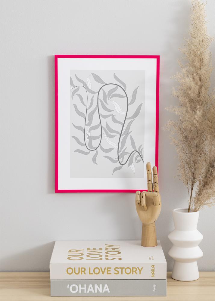 Ram med passepartou Frame New Lifestyle Hot Pink 50x70 cm - Picture Mount White 16x24 inches