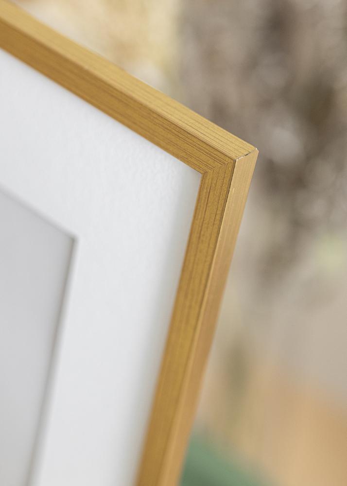 Ram med passepartou Frame Edsbyn Gold 30x40 cm - Picture Mount White 21x29.7 cm