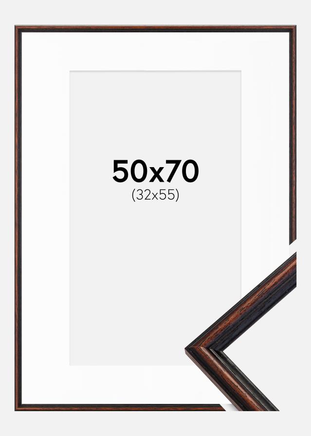 Ram med passepartou Frame Horndal Walnut 50x70 cm - Picture Mount White 33x56 cm