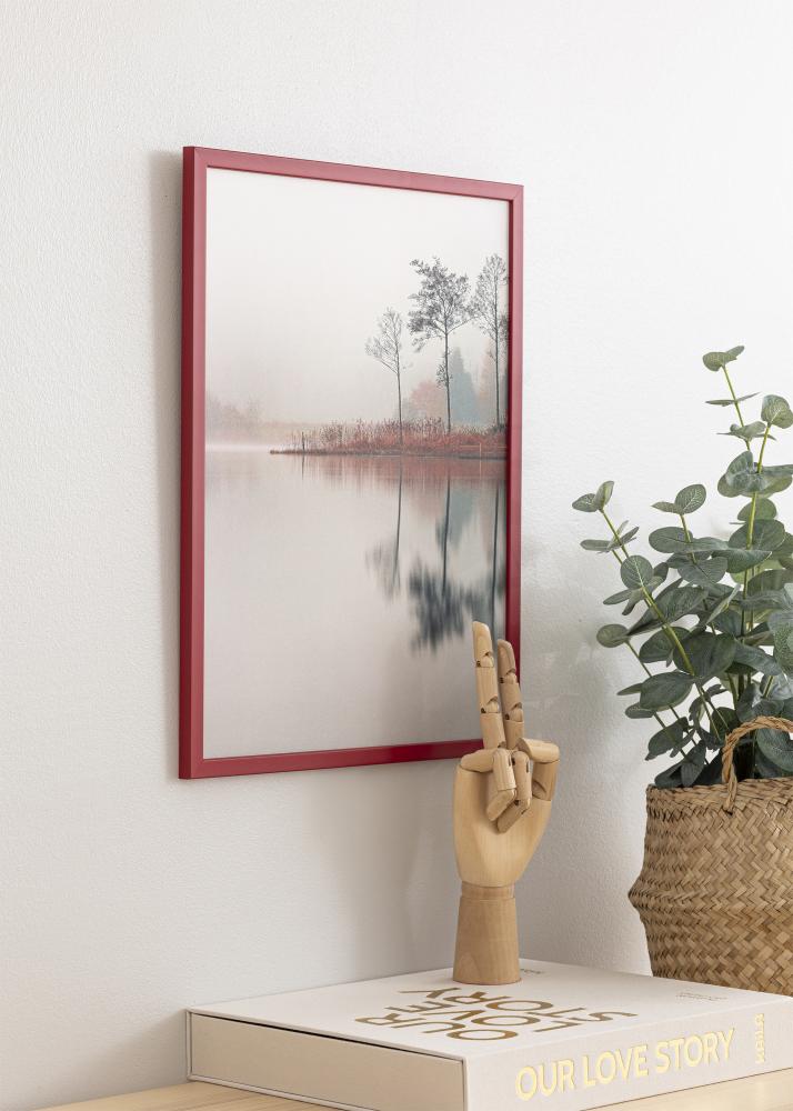 Ram med passepartou Frame Edsbyn Red 50x60 cm - Picture Mount Black 37x46 cm