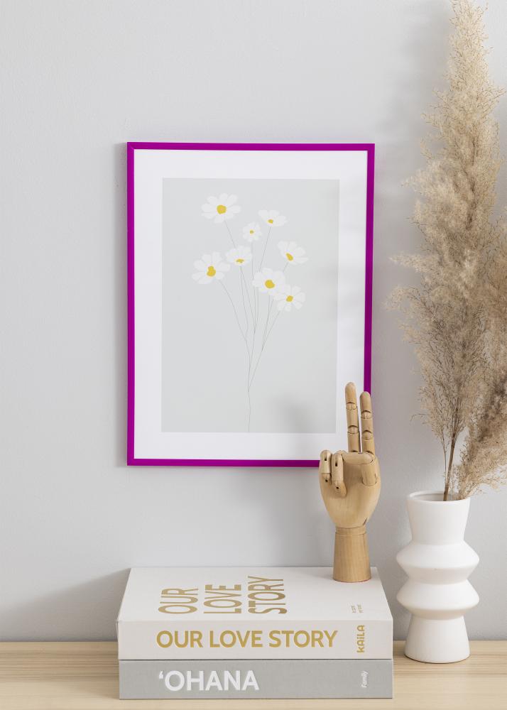 Ram med passepartou Frame New Lifestyle Fuchsia 30x40 cm - Picture Mount White 8x12 inches