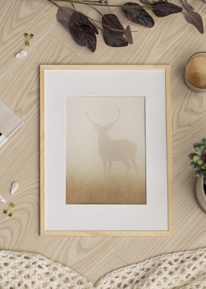 Ram med passepartou Frame Galant Pine 30x40 cm - Picture Mount White 21x29.7 cm