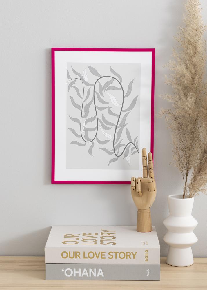 Ram med passepartou Frame New Lifestyle Dark Pink 30x40 cm - Picture Mount White 8x12 inches