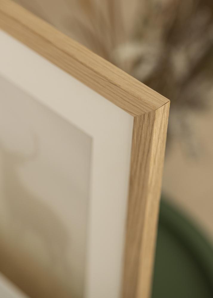 Ram med passepartou Frame Oak Wood 70x100 cm - Picture Mount White 24x36 inches