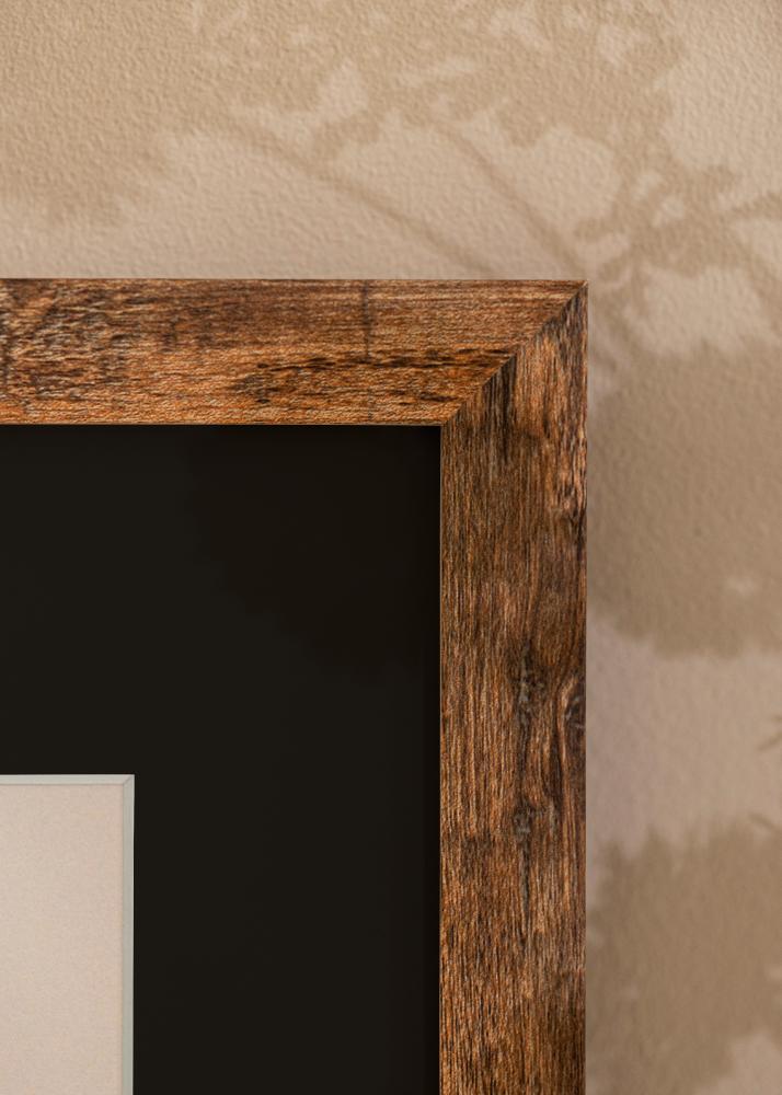 Ram med passepartou Frame Fiorito Washed Oak 42x59.4 cm (A2) - Picture Mount Black 25x38 cm