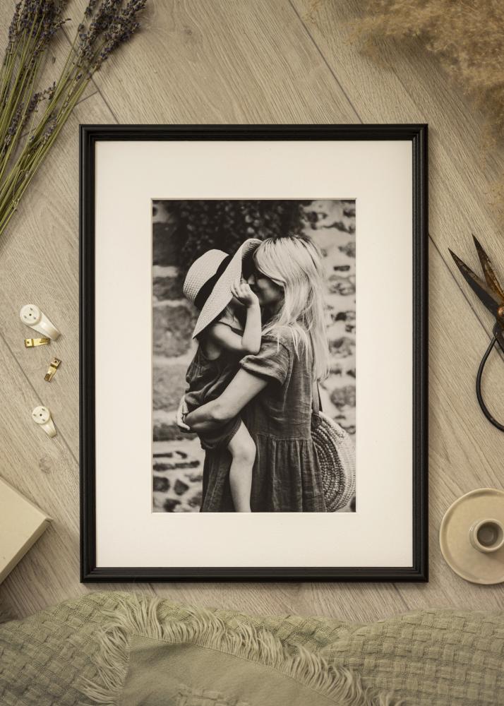 Ram med passepartou Frame Horndal Black 30x40 cm - Picture Mount White 8x12 inches