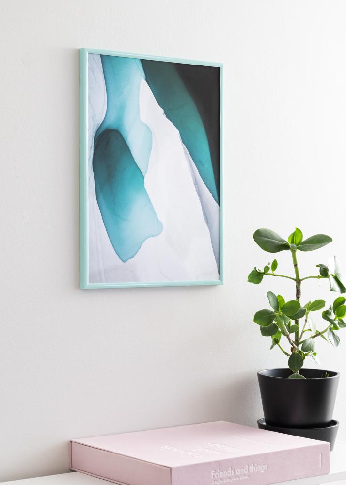 Ram med passepartou Frame New Lifestyle Turquoise 50x70 cm - Picture Mount White 16x24 inches