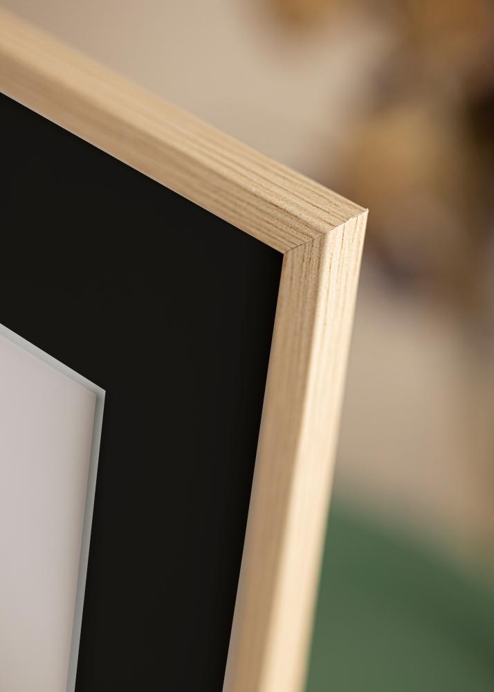 Ram med passepartou Frame Galant Oak 45x60 cm - Picture Mount Black 12x18 inches