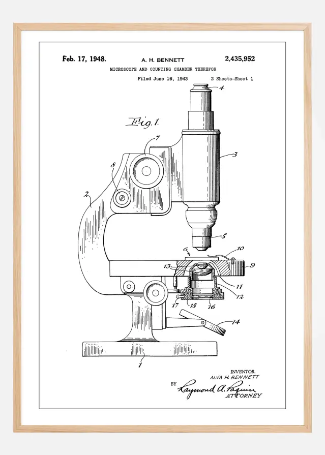 Bildverkstad Patent Print - Microscope - White Poster