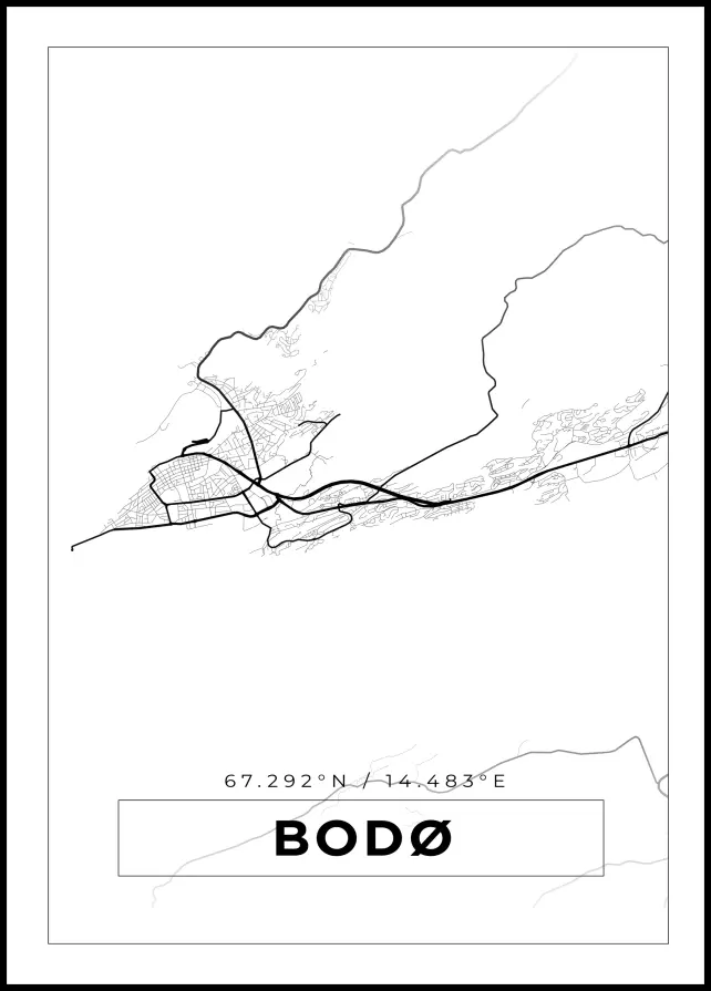 Bildverkstad Map - Bodø - White Poster