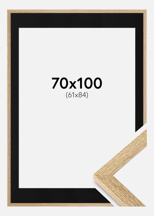 Ram med passepartou Frame Selection Oak 70x100 cm - Picture Mount Black 62x85 cm