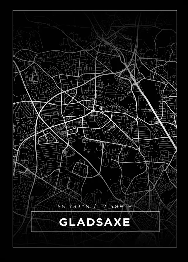 Bildverkstad Map - Gladsaxe - Black Poster