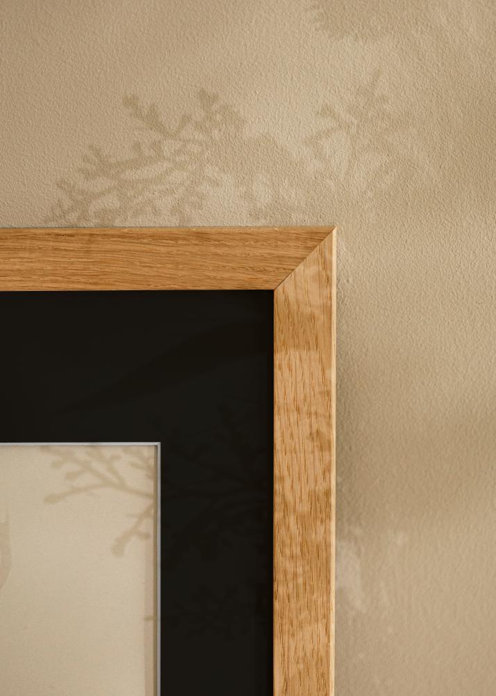 Ram med passepartou Frame Trendline Oak 40x50 cm - Picture Mount Black 12x16 inches