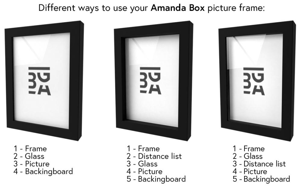 Artlink Frame Amanda Box Acrylic Glass Black 27x40 inches