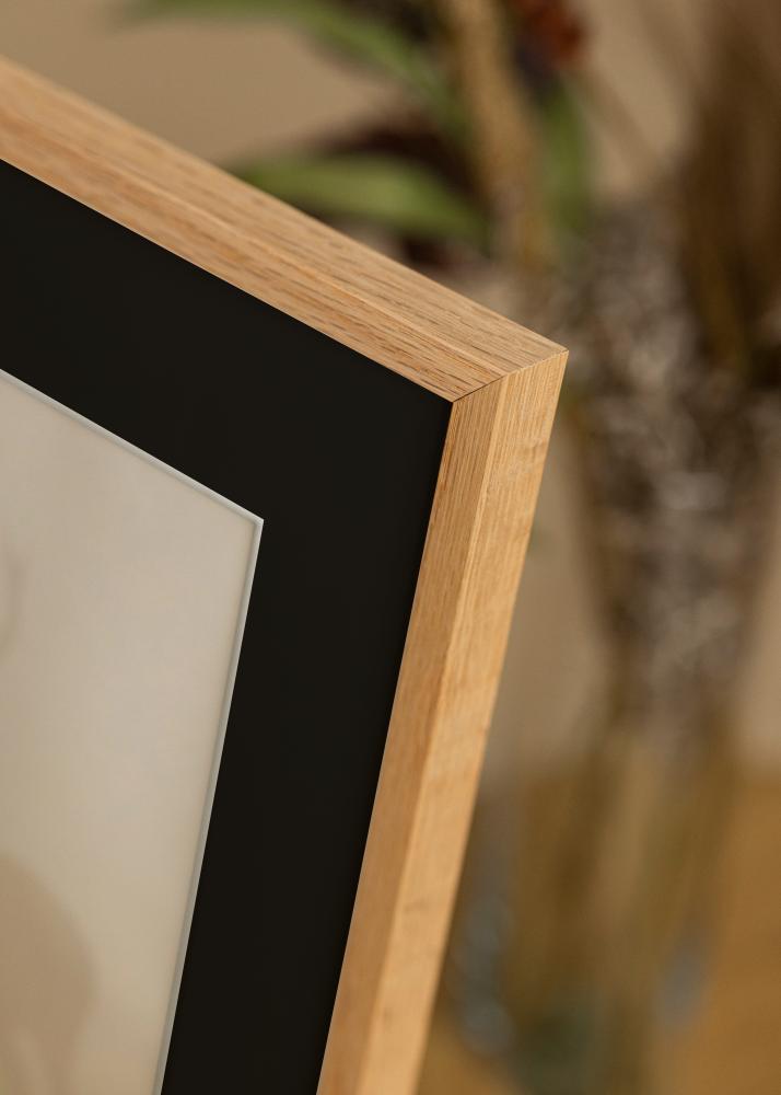 Ram med passepartou Frame E-Line Oak 50x70 cm - Picture Mount Black 33x56 cm