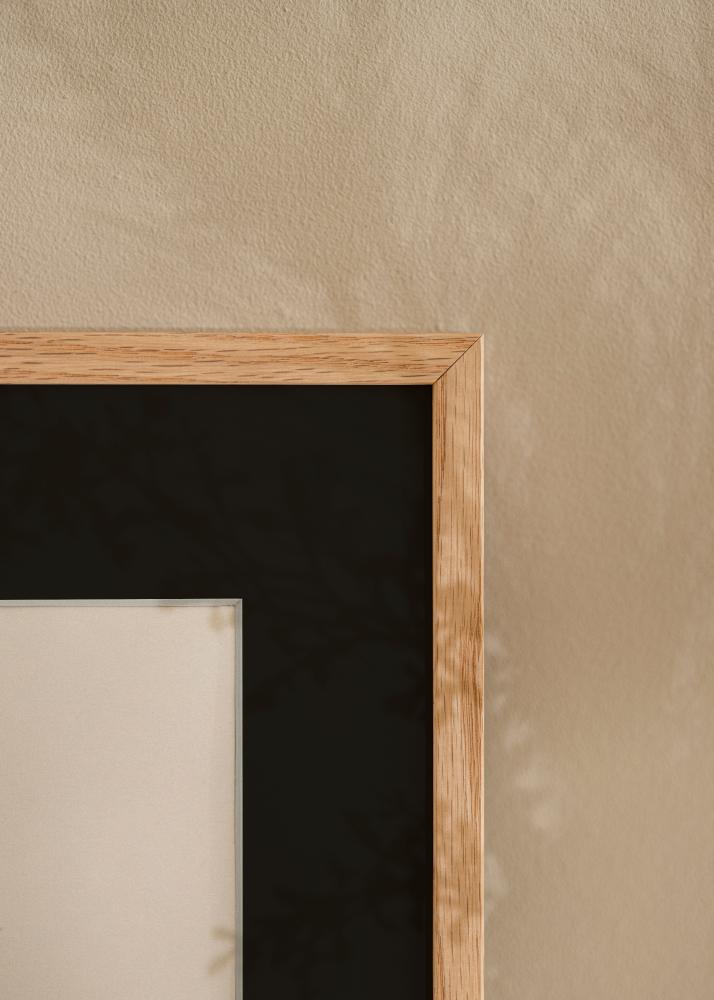 Ram med passepartou Frame E-Line Oak 50x70 cm - Picture Mount Black 33x56 cm