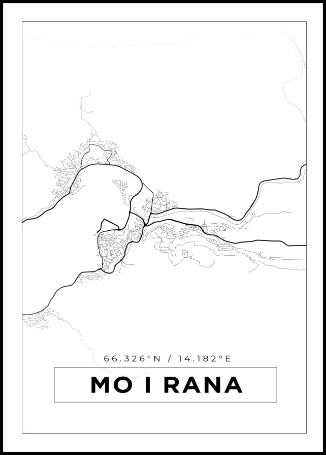 Bildverkstad Map - Mo I Rana - White Poster