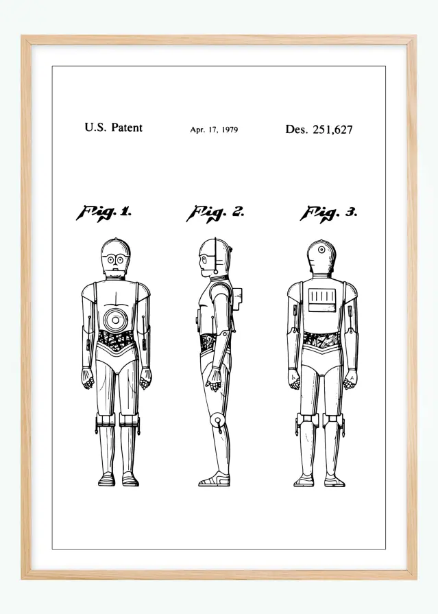 Bildverkstad Patent drawing - Star Wars - C-3PO Poster