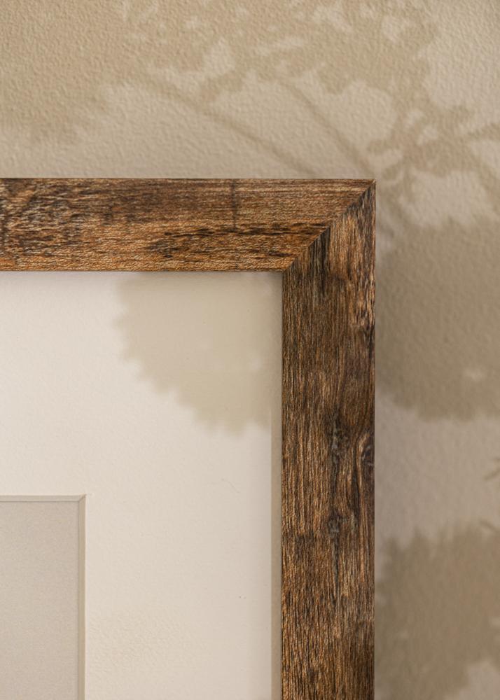 Ram med passepartou Frame Fiorito Washed Oak 40x50 cm - Picture Mount White 27,5x37 cm