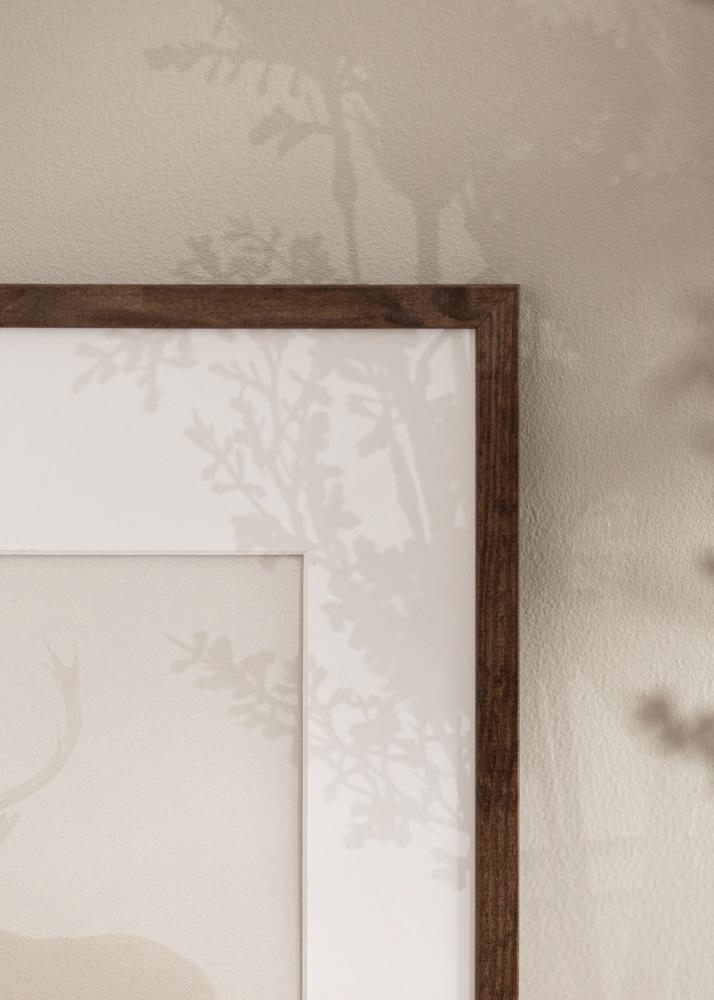 Ram med passepartou Frame Galant Walnut 50x60 cm - Picture Mount White 16x20 inches