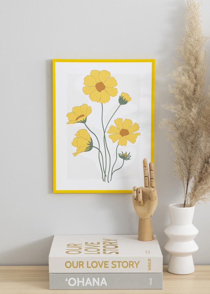 Ram med passepartou Frame New Lifestyle Yellow 50x70 cm - Picture Mount Black 16x24 inches