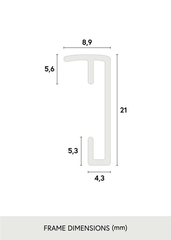 Ram med passepartou Frame Poster Frame Aluminium Gold 70x100 cm - Picture Mount Black 60x90 cm