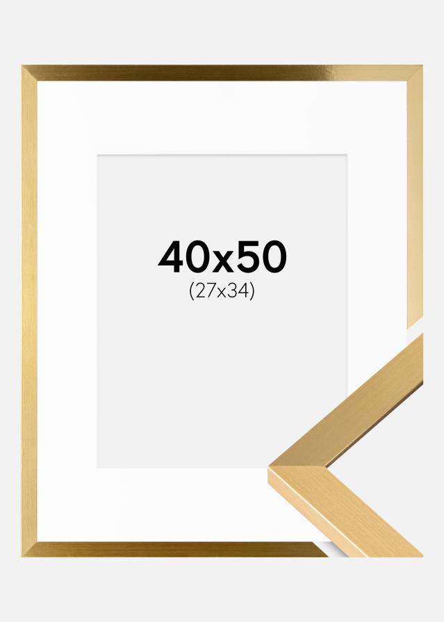 Ram med passepartou Frame Selection Gold 40x50 cm - Picture Mount White 28x35 cm