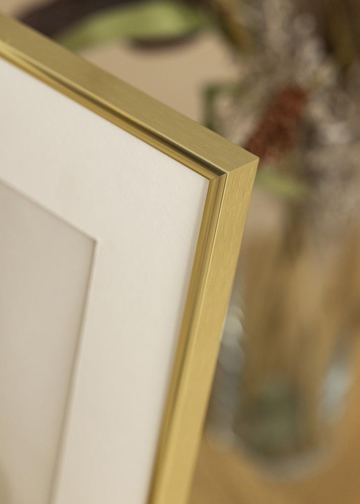 Ram med passepartou Frame Visby Shiny Gold 50x70 cm - Picture Mount White 40x60 cm