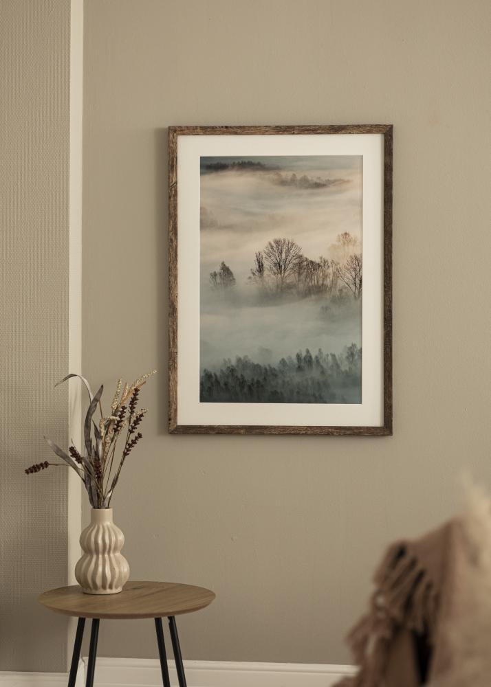 Ram med passepartou Frame Fiorito Washed Oak 40x50 cm - Picture Mount White 27,5x37 cm