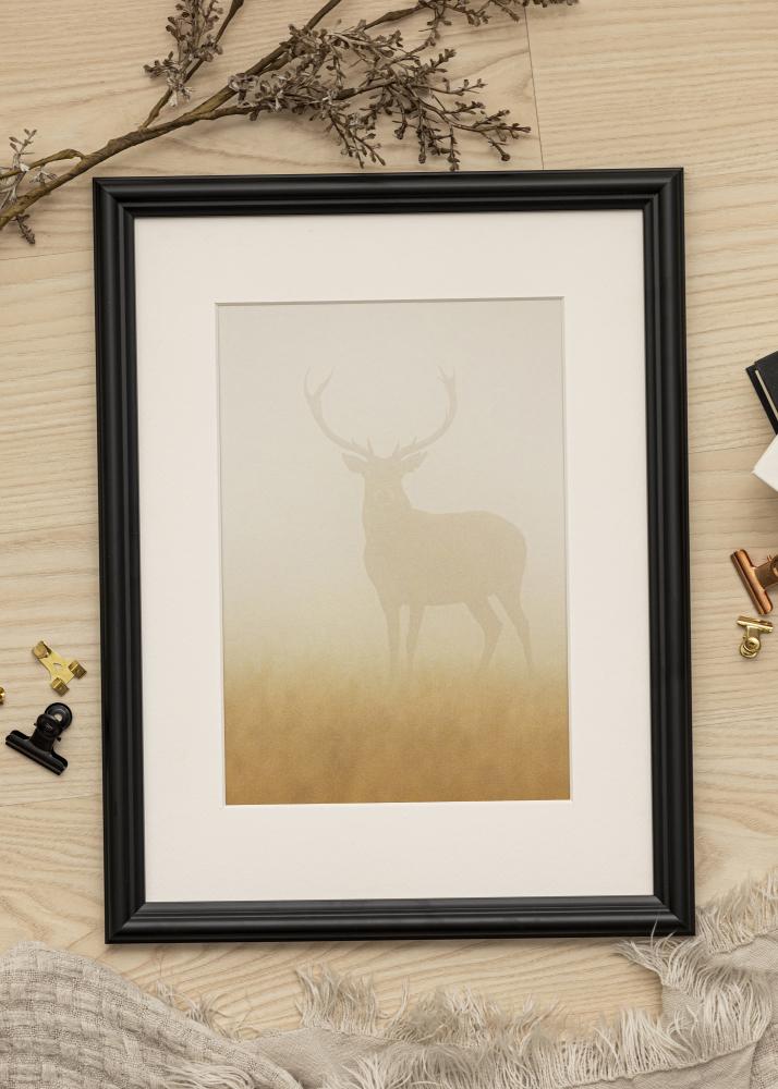 Ram med passepartou Frame Siljan Black 70x90 cm - Picture Mount White 55x70 cm