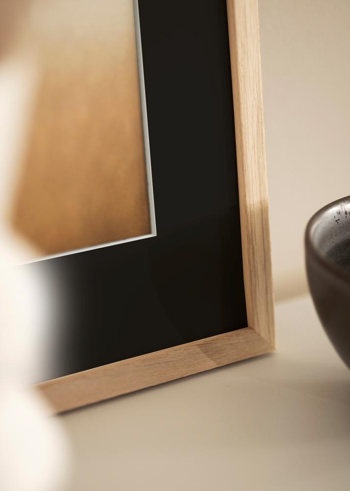 Ram med passepartou Frame Edsbyn Oak 50x70 cm - Picture Mount Black 33x56 cm