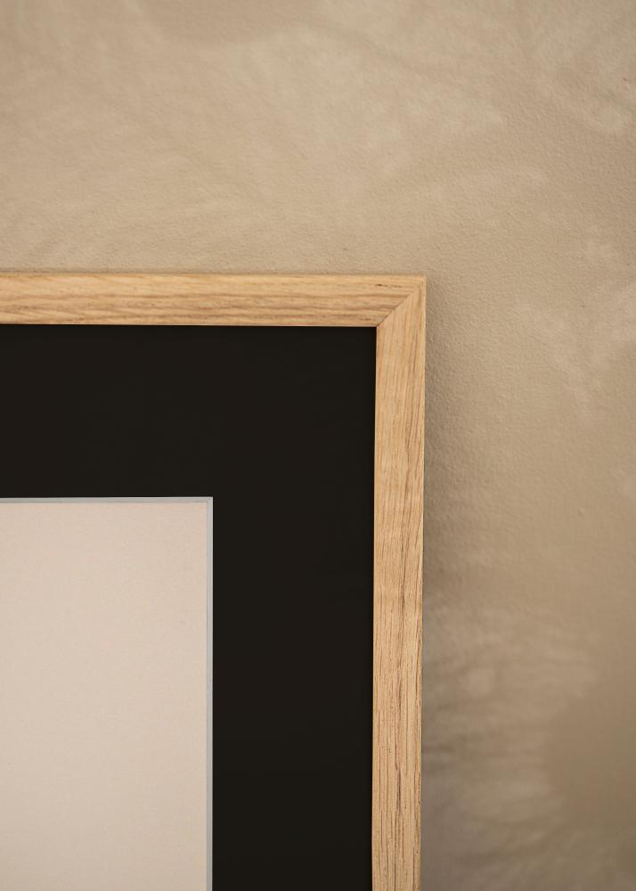 Ram med passepartou Frame Edsbyn Oak 50x70 cm - Picture Mount Black 33x56 cm