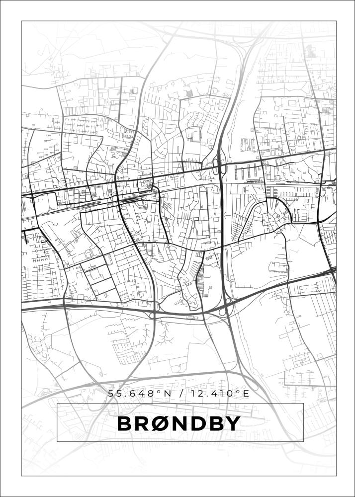 Bildverkstad Map - Brøndby - White Poster