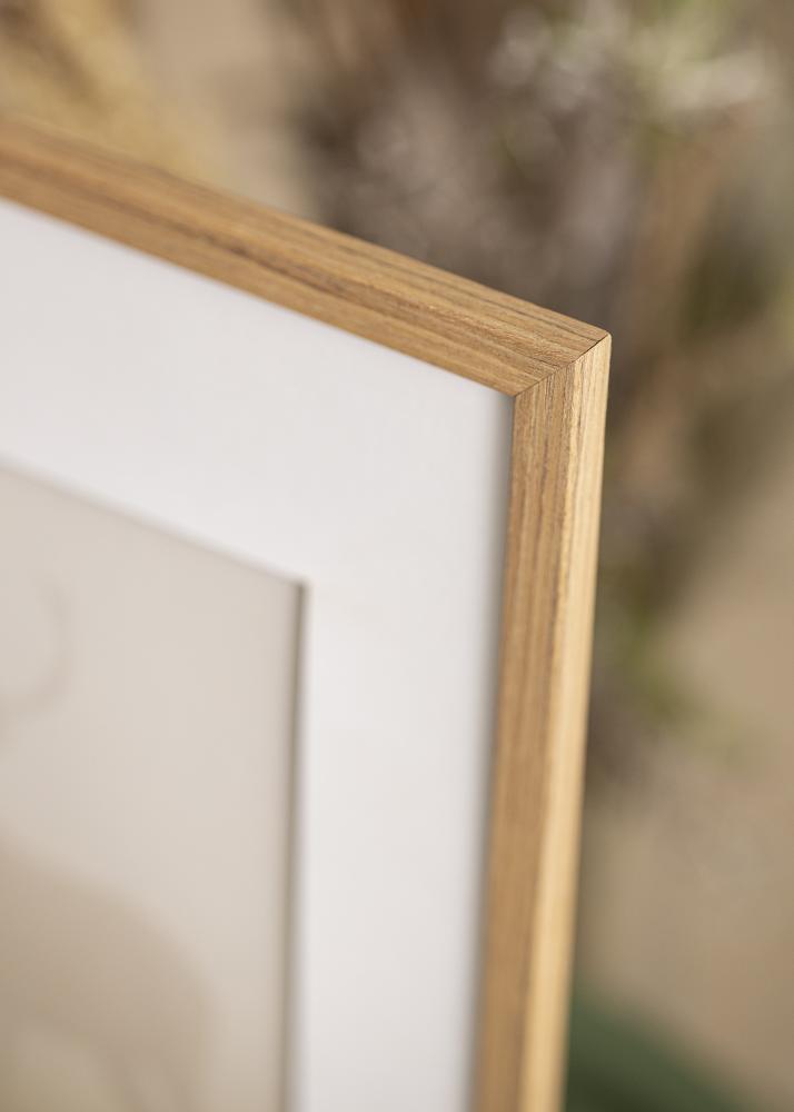 Ram med passepartou Frame Edsbyn Teak 40x70 cm - Picture Mount White 28x58 cm