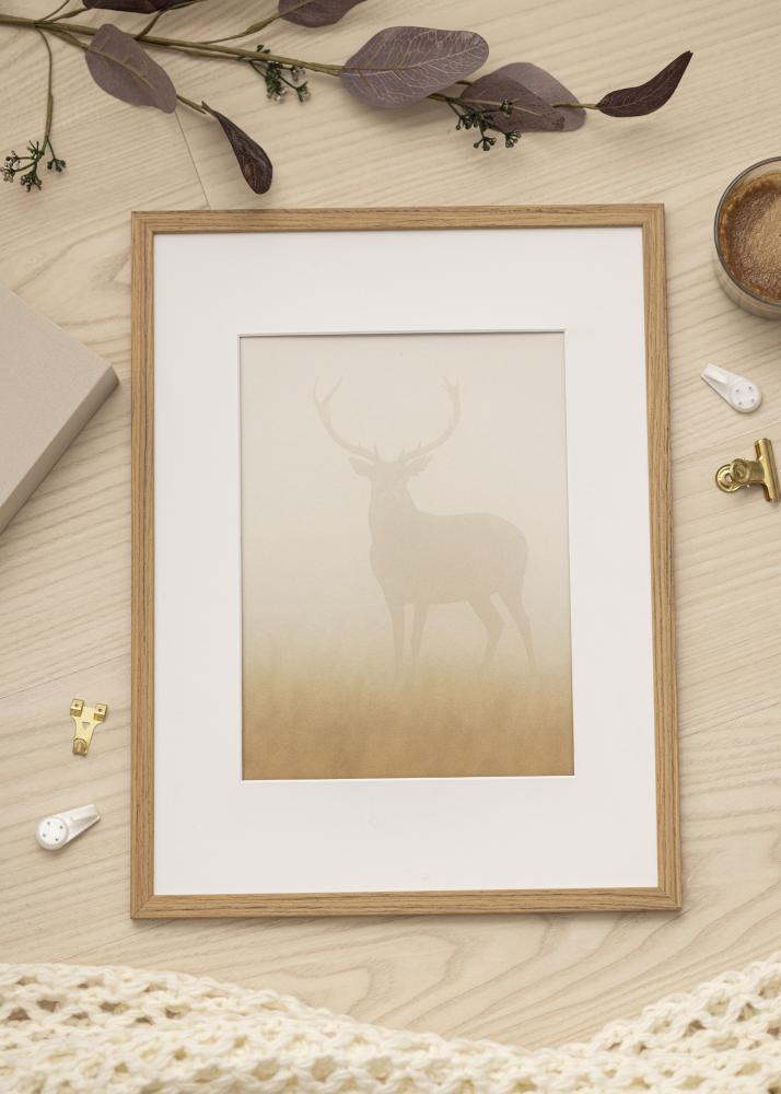 Ram med passepartou Frame Edsbyn Teak 30x40 cm - Picture Mount White 21x29.7 cm (A4)