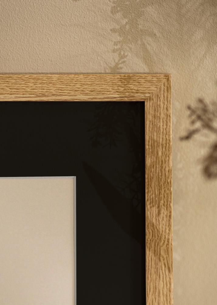 Ram med passepartou Frame Selection Oak 15x20 cm - Picture Mount Black 4x5 inches