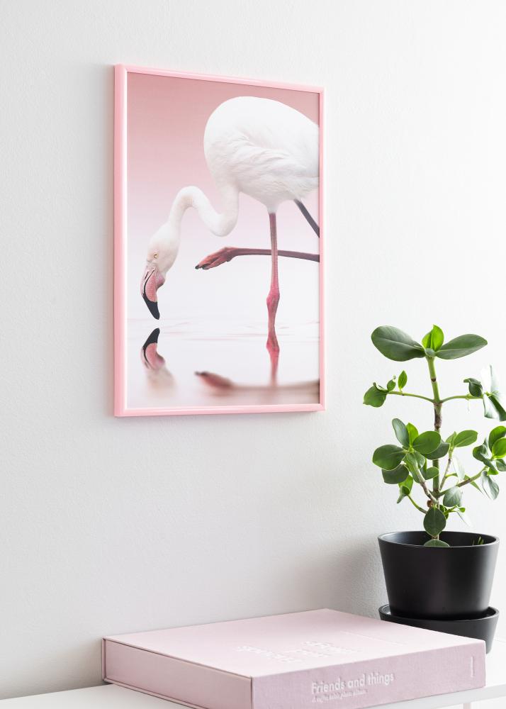 Ram med passepartou Frame New Lifestyle Pink 70x100 cm - Picture Mount Black 61x91.5 cm