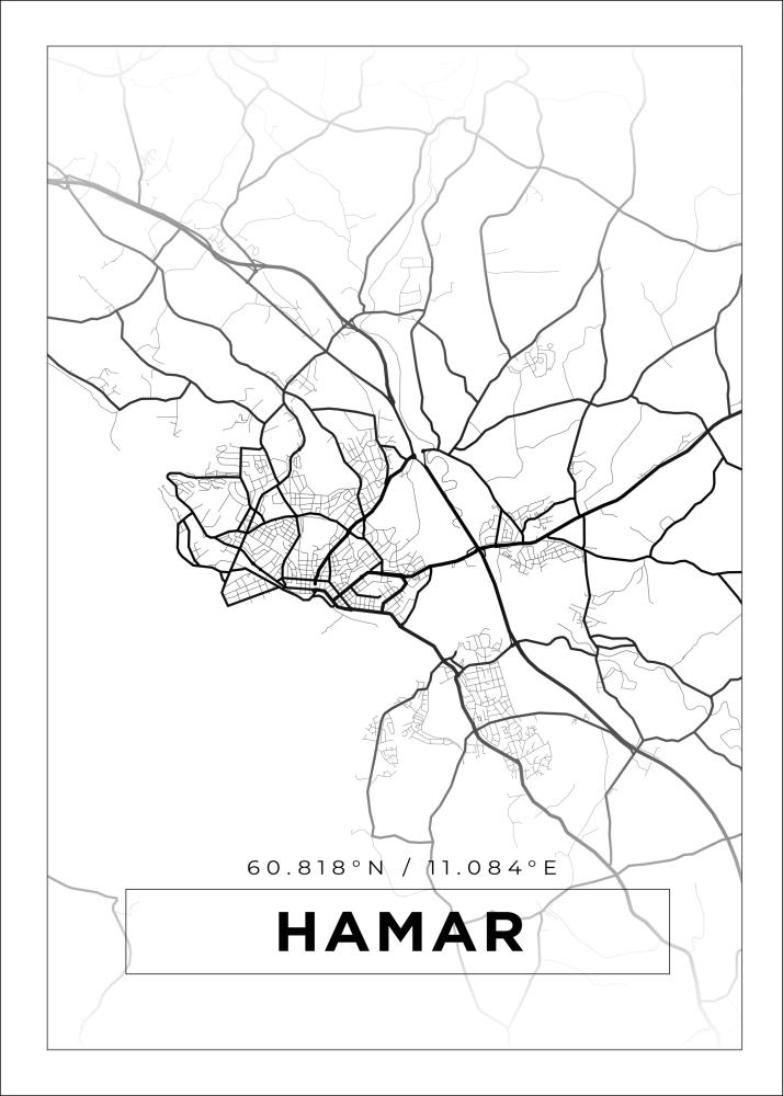 Bildverkstad Map - Hamar - White Poster