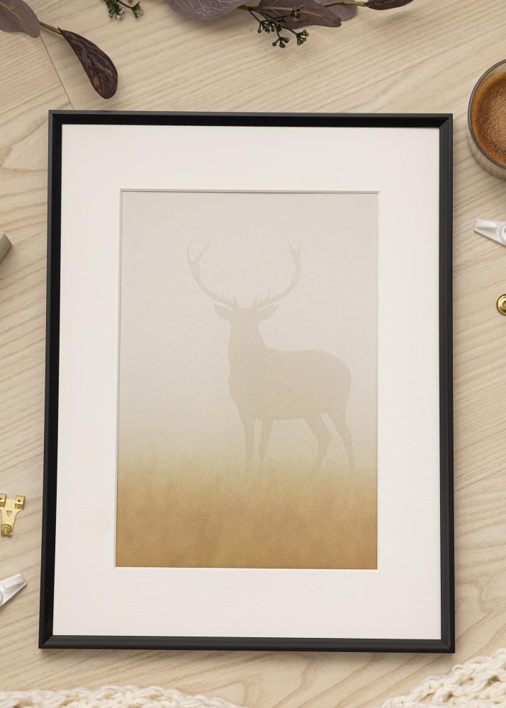 Ram med passepartou Frame Desire Black 40x50 cm - Picture Mount White 12x16 inches