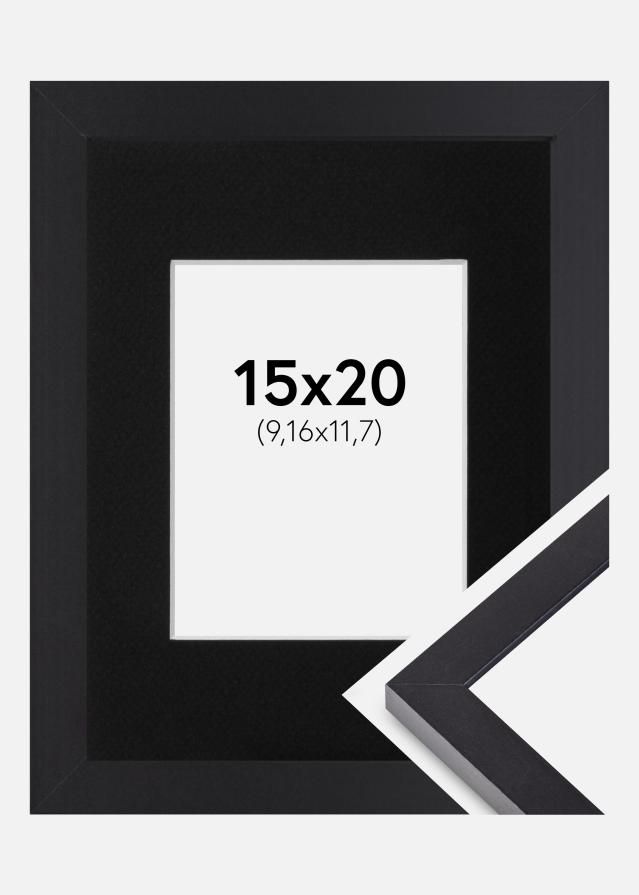 Ram med passepartou Frame Selection Black 15x20 cm - Picture Mount Black 4x5 inches