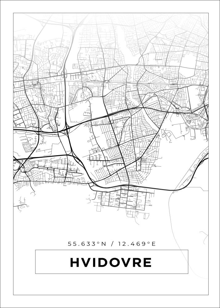 Bildverkstad Map - Hvidovre - White Poster