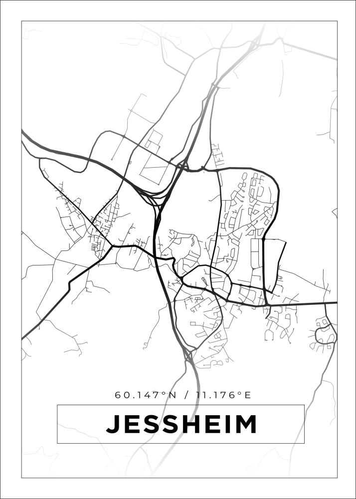 Bildverkstad Map - Jessheim - White Poster