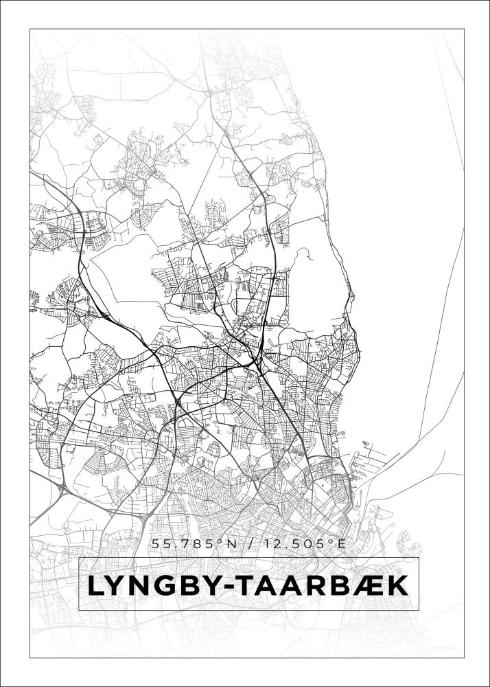 Bildverkstad Map - Lyngby-Taarbæk - White Poster