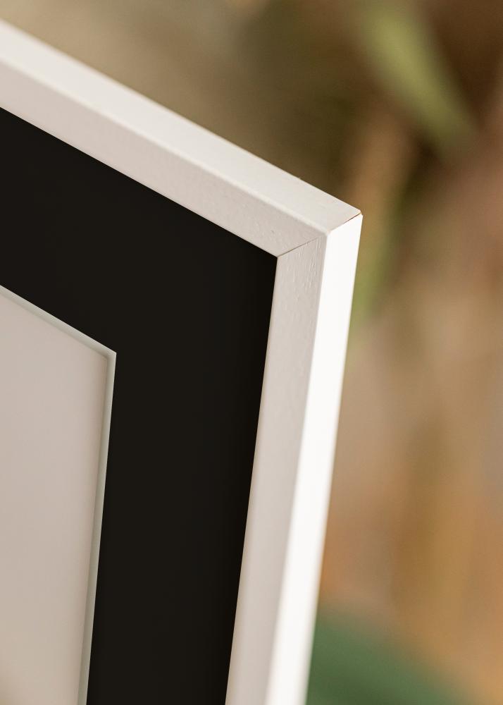 Ram med passepartou Frame Edsbyn White 50x60 cm - Picture Mount Black 37x46 cm