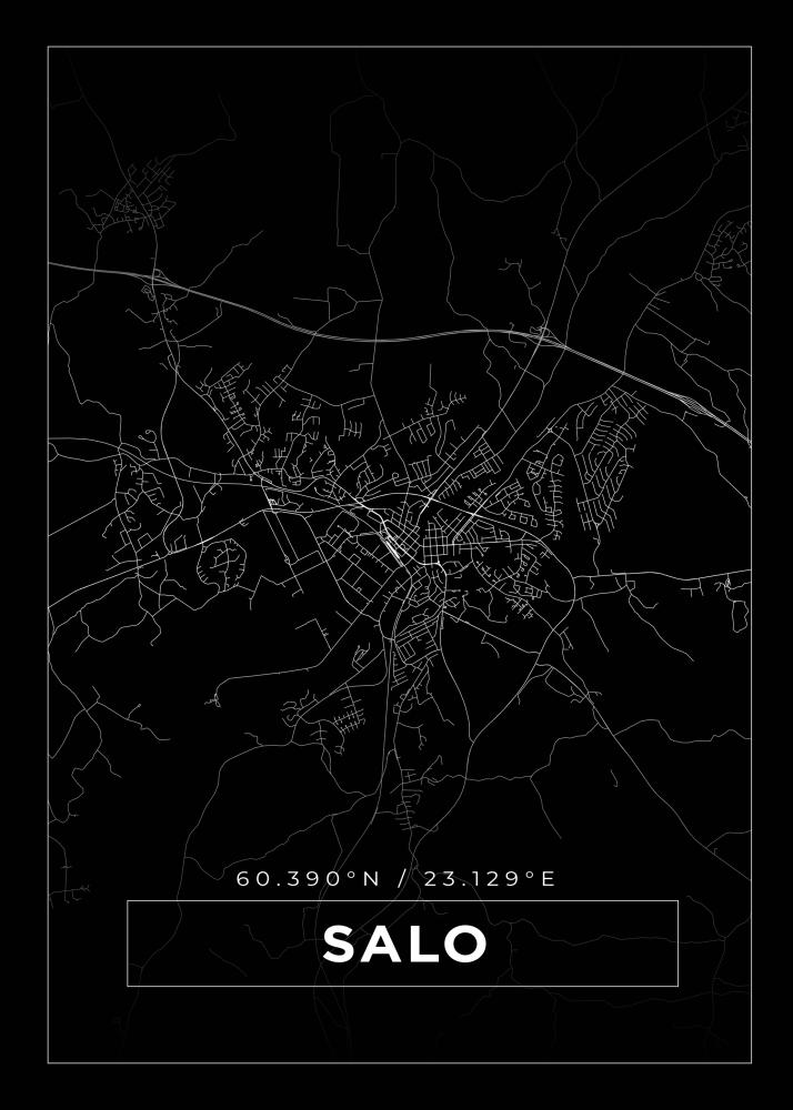 Bildverkstad Map - Salo - Black Poster